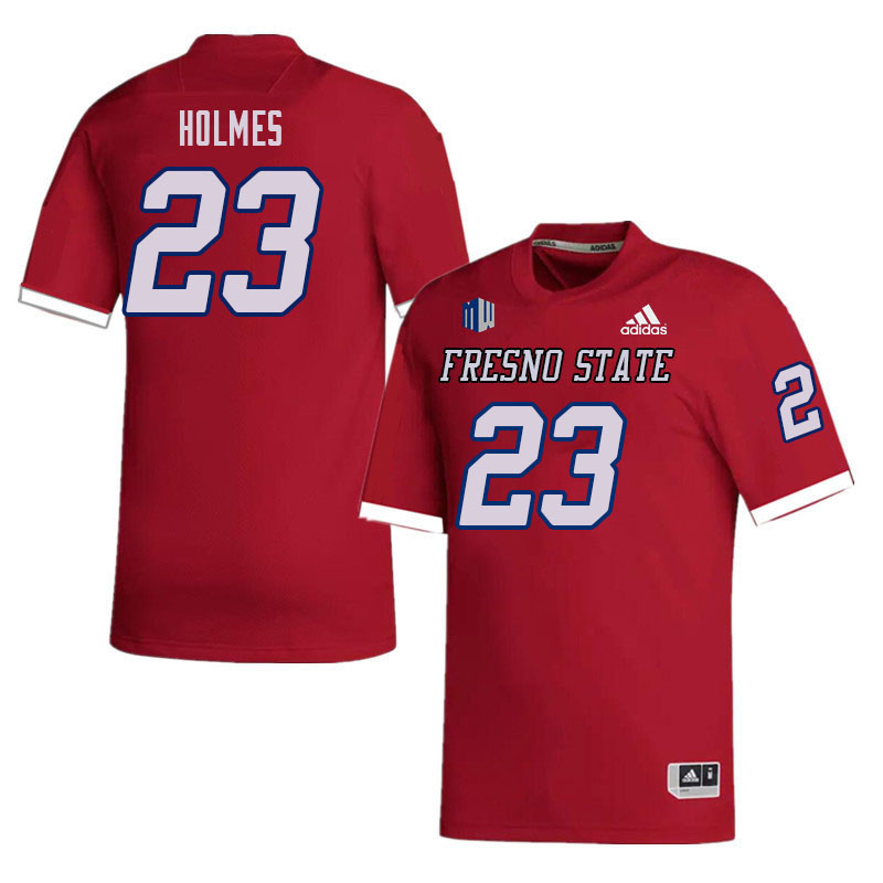 Men #23 Jacob Holmes Fresno State Bulldogs College Football Jerseys Sale-Red - Click Image to Close